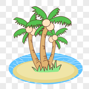 沙滩上的椰子树图片