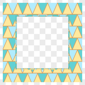 黄绿三角几何边框图片