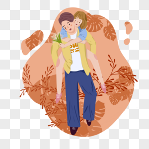 背女朋友走路的男生图片素材