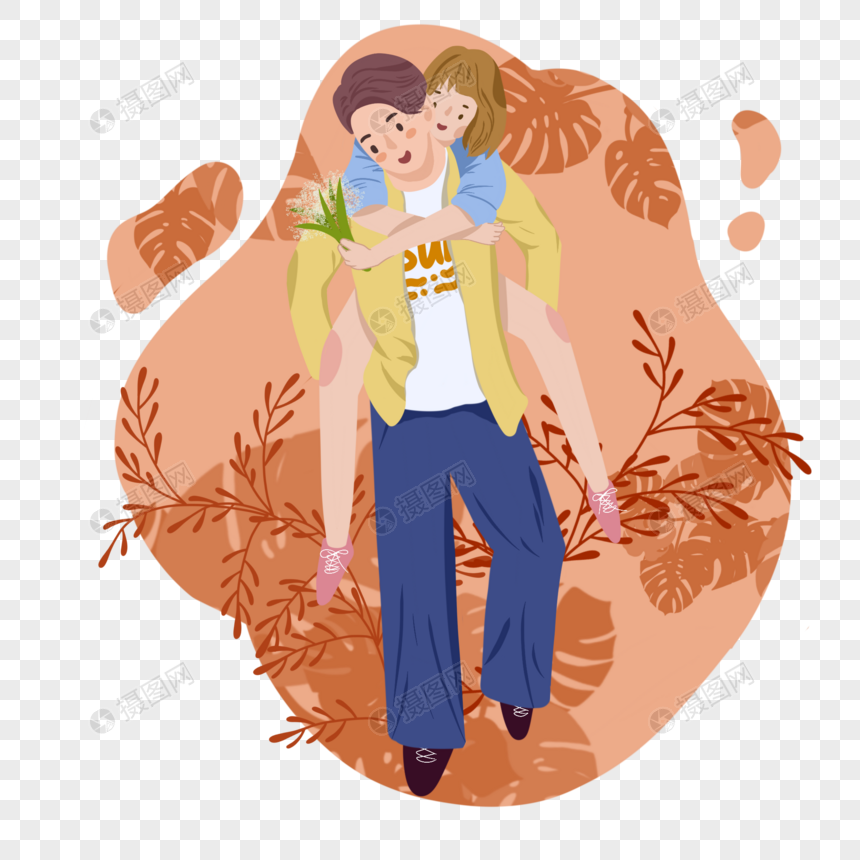 背女朋友走路的男生