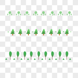 小树分割线简单卡通分割线高清图片