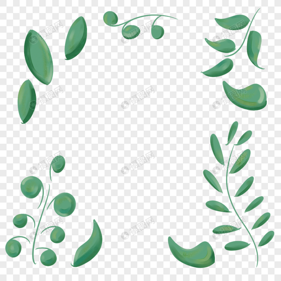 植物叶子装饰边框图片