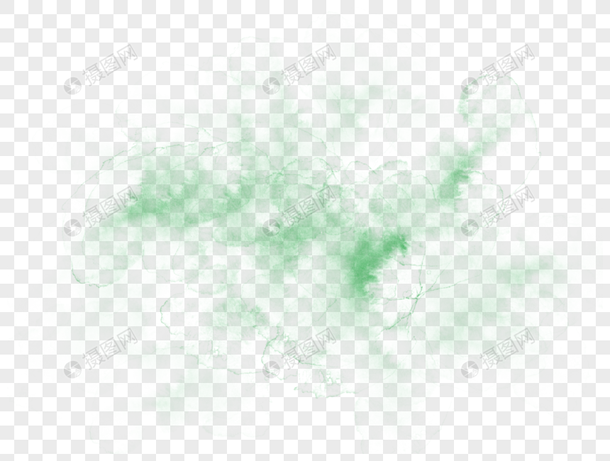绿色水彩烟雾素材图片
