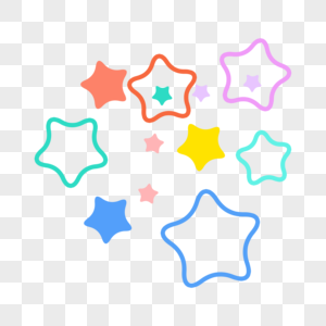 星星漂浮蓝色五角星高清图片