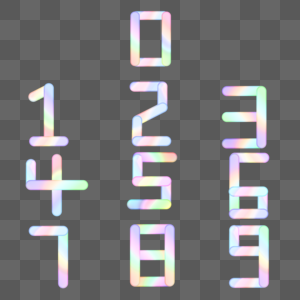 卡通梦幻渐变色可爱数字高清图片