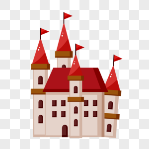 红色屋顶城堡高清图片