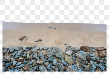 石块堆的海滩图片