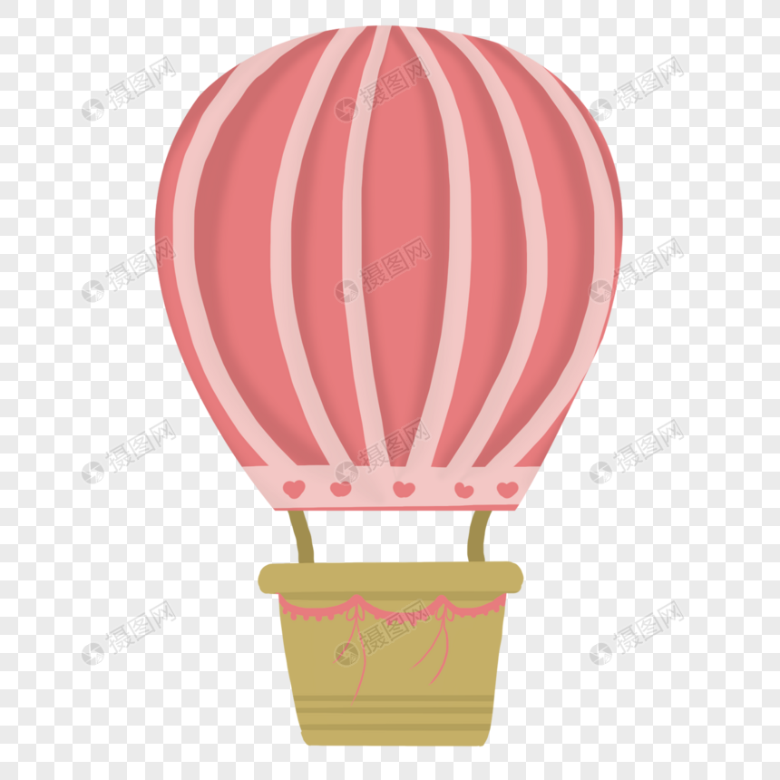 手绘彩色浪漫热气球系列图片
