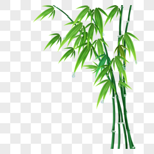 摇曳的竹子手绘竹萌高清图片