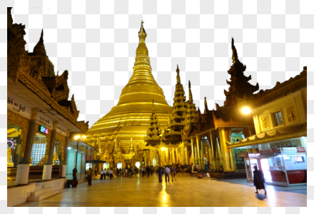 缅甸风情仰光大金塔高清图片