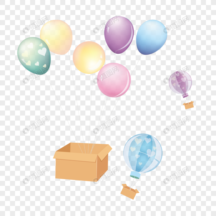 彩色透明气球图片
