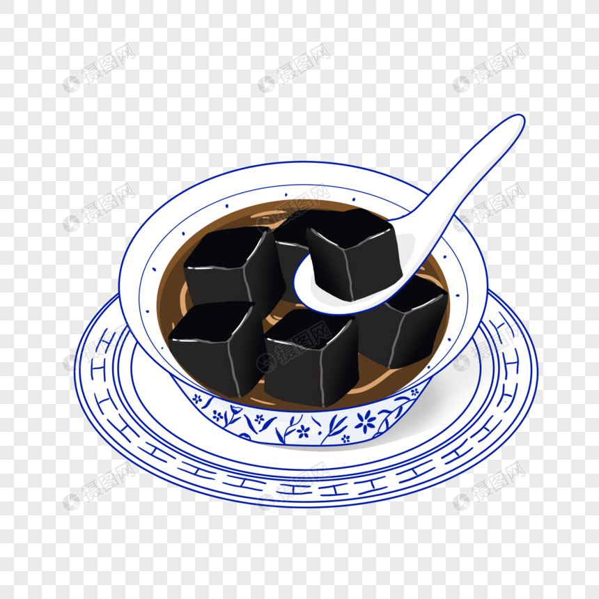 手绘黑色龟苓膏