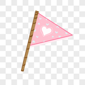粉色小旗子高清手帐素材高清图片
