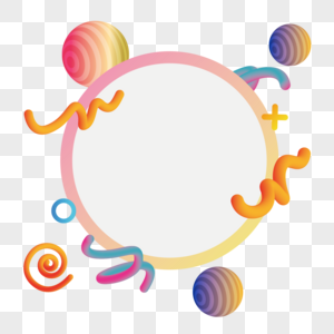 蒸汽波风格形边框图片素材