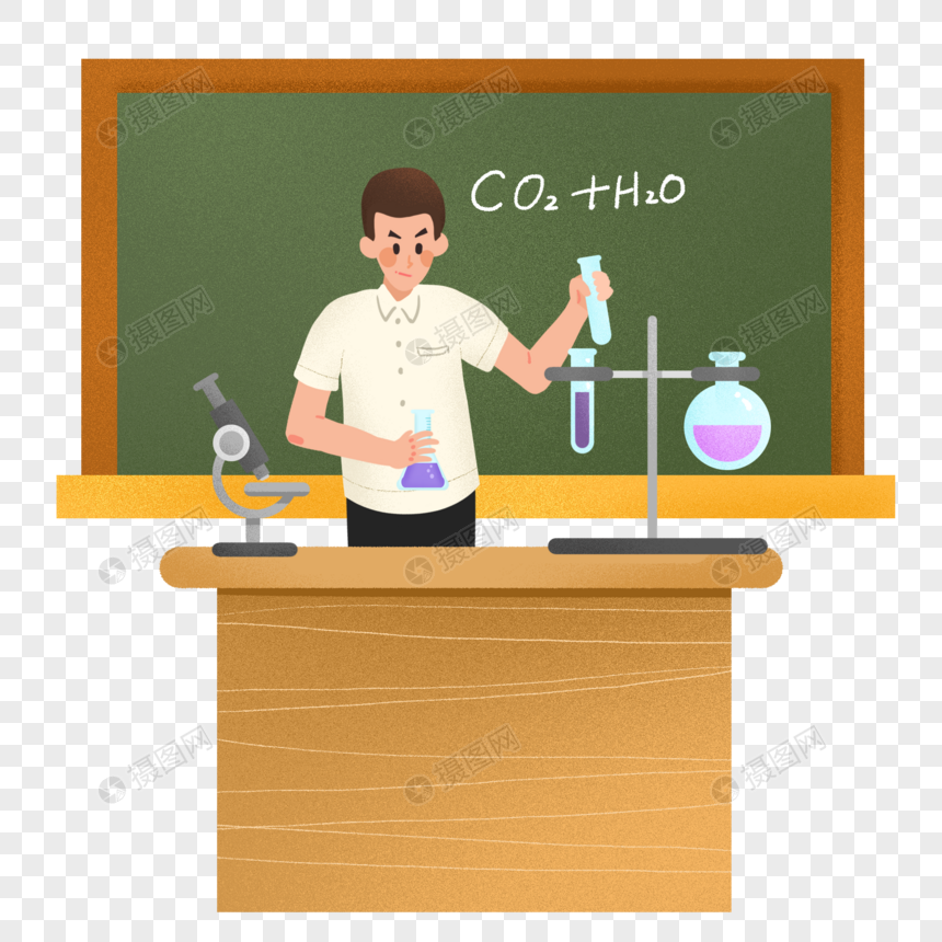 教师节正在上课做实验的化学老师图片