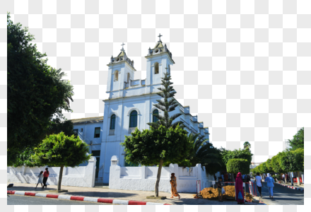 摩洛哥艾西拉小镇教堂高清图片