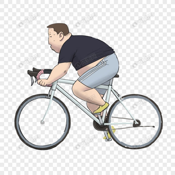骑自行车的胖子图片