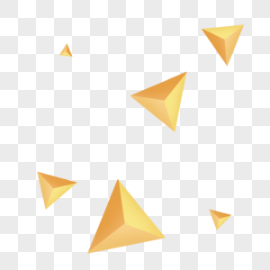 黄色立体几何三角形高清图片