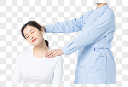 女性肩颈按摩真人高清图片素材