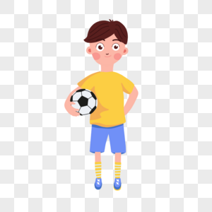 抱足球的男孩图片
