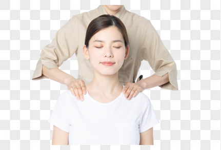 女性肩颈按摩素材高清图片素材
