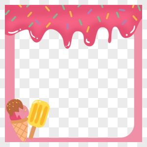 手绘卡通冰淇淋装饰边框图片素材