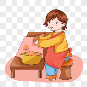 做月饼的女人图片素材