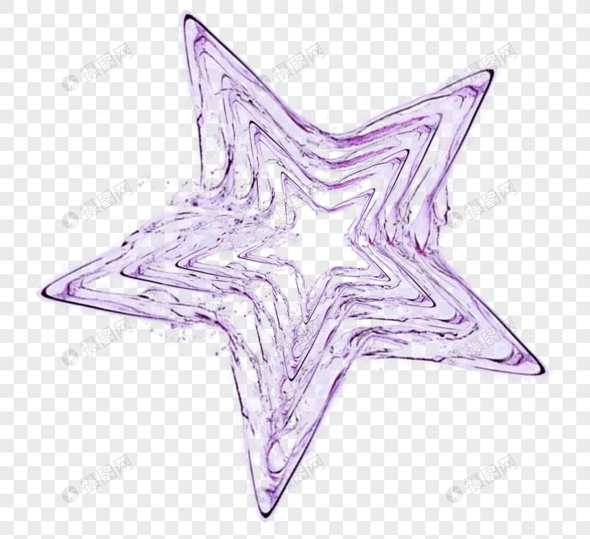 紫色玻璃渐变星星效果图片