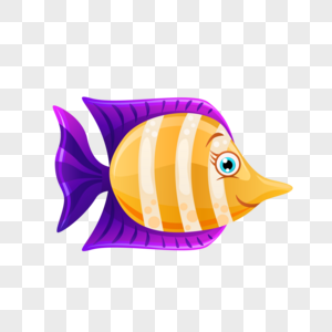 紫黄色蝶鱼海洋生物紫鱼高清图片