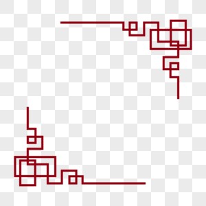 中国风红色边框底纹图片