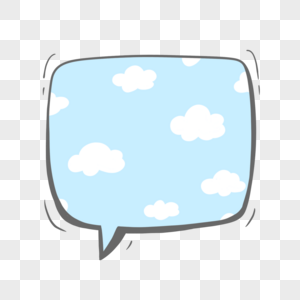 卡通云朵背景对话框边框图片