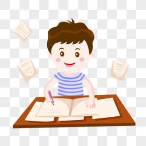 卡通人物做作业图片_卡通人物做作业素材_卡通人物做作业高清图片_摄图网图片下载