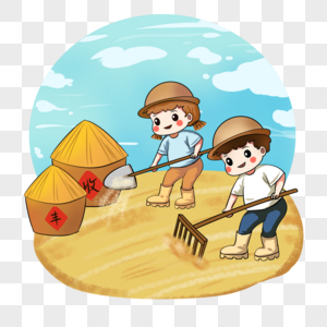 夜晚农民干活图片