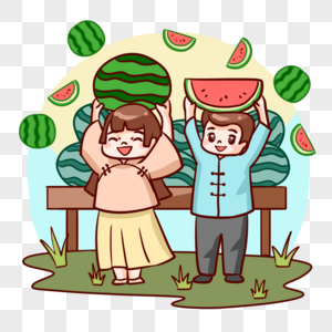 卖西瓜街头图片