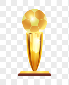 足球奖杯金色手绘奖杯高清图片