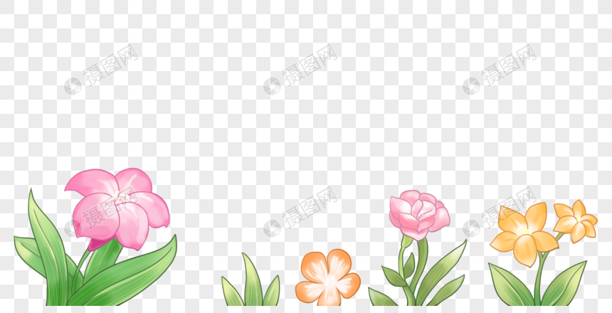 卡通花朵元素素材下载 正版素材 摄图网
