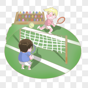打网球的男孩图片