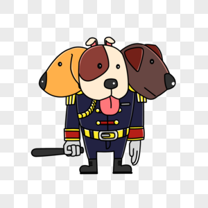 卡通可爱中元节黑白无常鬼怪地狱三头犬素材