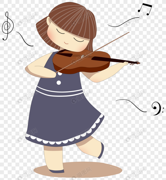 小提琴女孩图片