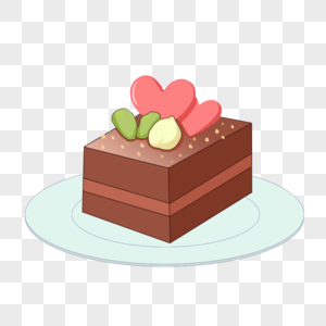 坚果爱心巧克力蛋糕元素图片