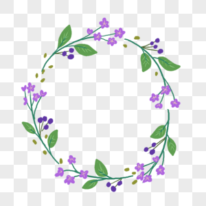 紫色花草边框图片