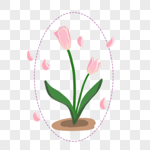 粉色手绘花朵花草图片