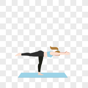 卡通瑜伽锻炼元素图片