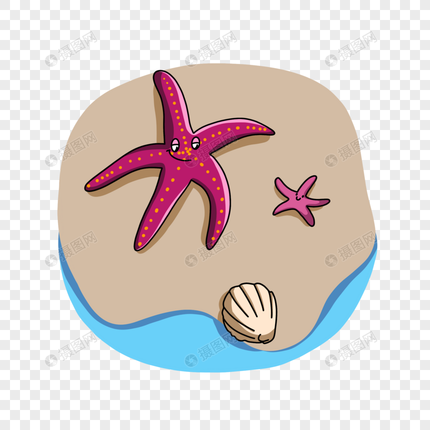 卡通大小海星