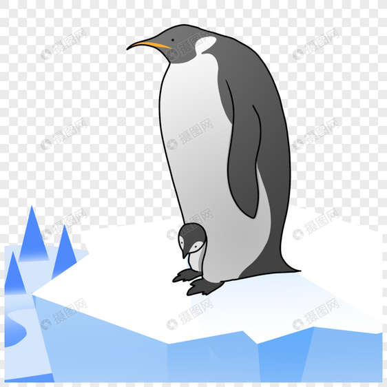 卡通大企鹅与小企鹅图片