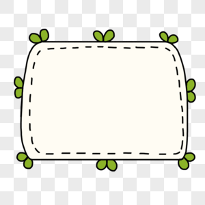 可爱绿叶边框图片素材