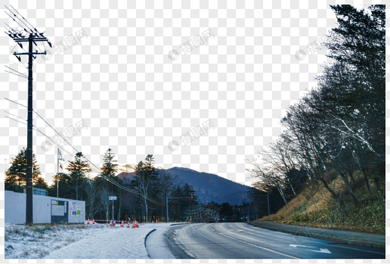 北海道阿寒湖道路图片