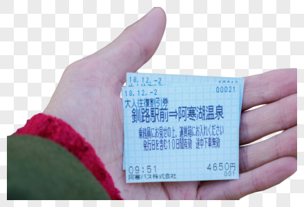 日本北海道车票高清图片