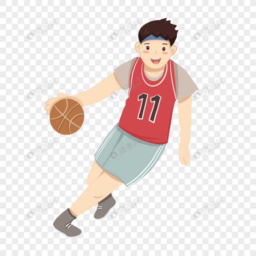 卡通少年打篮球图片