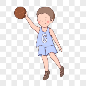 卡通男孩打篮球灌篮图片